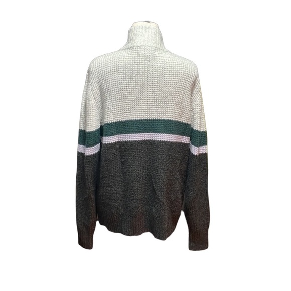 Goodfellow & Co. Color Block Gray and Green Turtleneck Women’s Sweater Size L - Picture 7 of 10